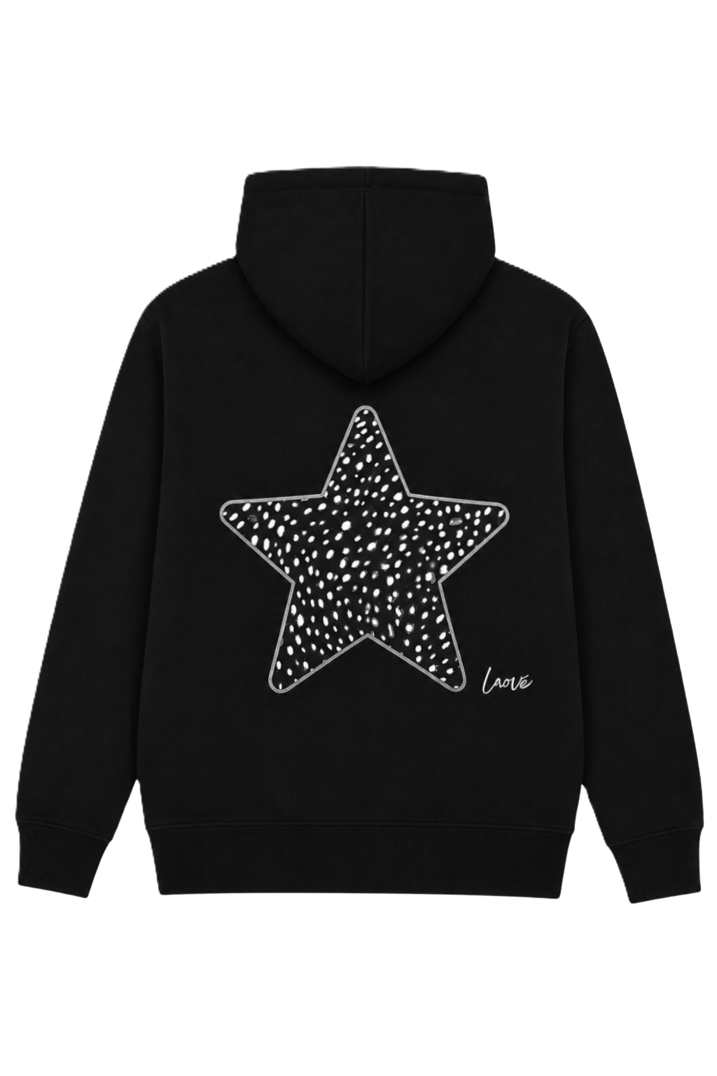 LAOVE Bambi Star Print Hoodie - Black