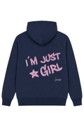 LAOVE Hoodie  I'm just a girl - Azul Marino