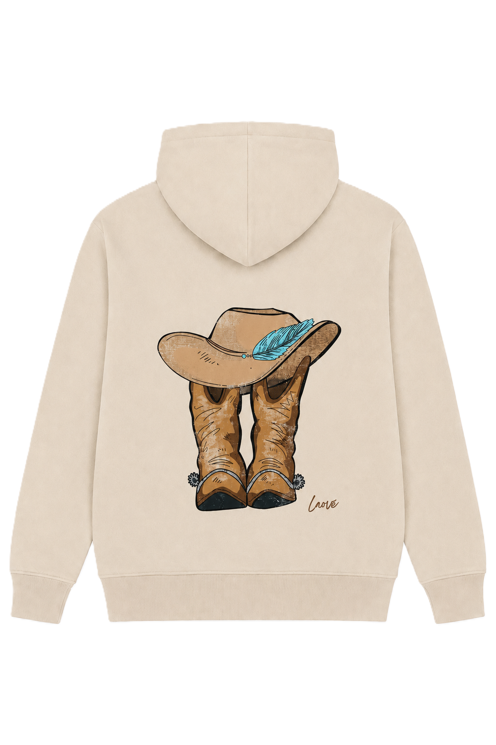 LAOVE Hoodie Cowboy Mood - Beige
